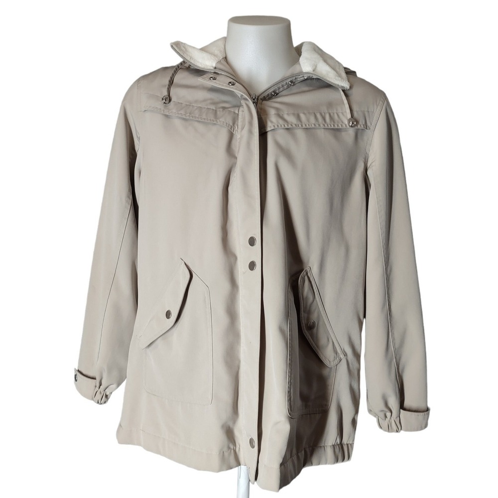 Classic Elements Jacket XL Women Gorp Core Cabin Core Tan Hooded Sherpa Collar